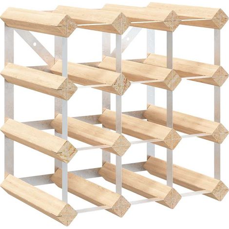 Maison Exclusive - Weinregal für 12 Flaschen Massivholz Kiefer (1/5)