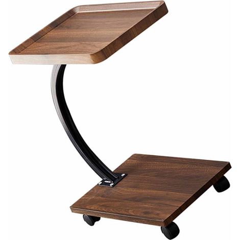 Table d'appoint canapé table de bout design simple polyvalente à deux niveaux pour salon chambre carrée (1/4)