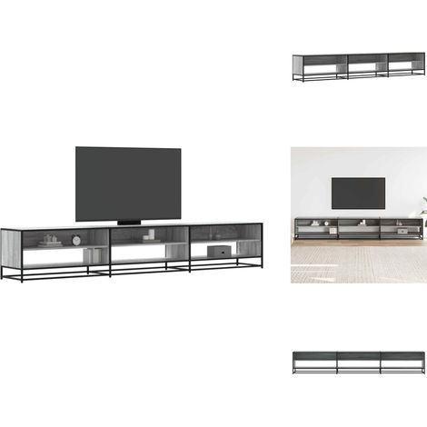The Living Store Meuble TV sonoma gris 270x40x46 cm bois d'ingénierie - Rangement salon (1/5)