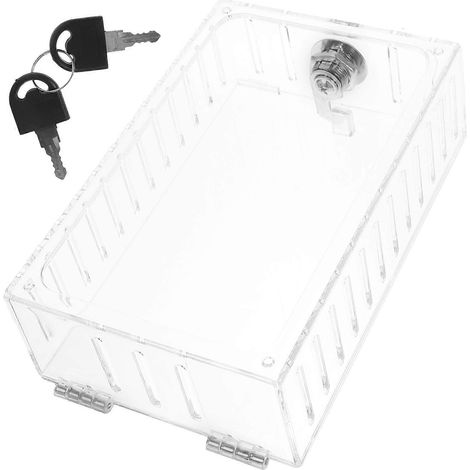 Boîtier de verrouillage pour thermostat, couvercle transparent mural, protection extérieure avec serrure à clé, léger et facile à installer. (1/5)