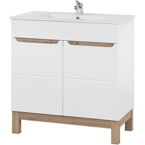 Ensemble sous-vasque + vasque - Blanc - 80 cm - Cintra White - Livraison gratuite