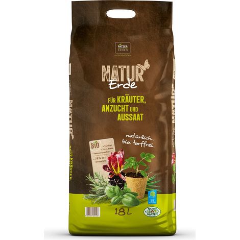 PATZER NATUR Erde BIO für Kräuter Anzucht & Aussaat torffrei - 18 Liter
