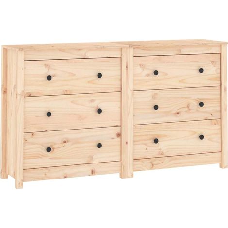 Maison Exclusive - Credenza 140x35x80 cm in Legno Massello di Pino (1/5)