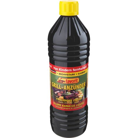 Favorit Grillanzünder flüssig 1000 ml Anzünder brennstark, für Grill und Ofen