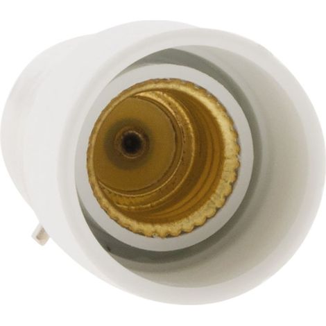Zenitech – Adaptateur culot d'ampoule B22 vers E14 – Tension 250V, intensité 6A, puissance 100W – Design compact blanc (1/4)