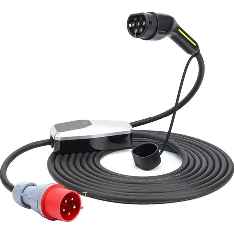 Cargador para vehículos eléctricos, potencia de 22 kW, compatibilidad con el Modo 2, 10 metros, 22 kW (1/2)