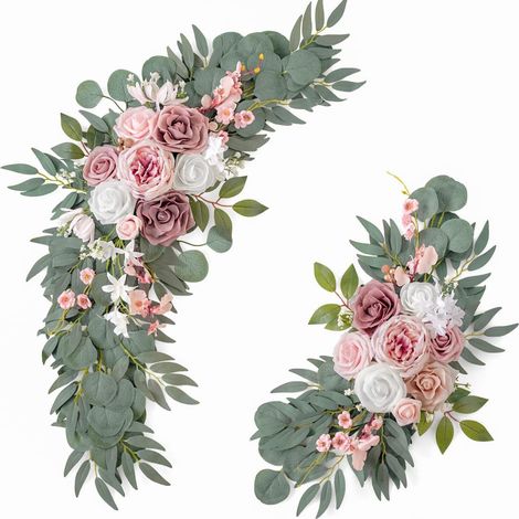 Arche de mariage artificielle, fleurs suspendues romantiques, pour centre de Table, décoration de maison, rose et blanc (1/5)