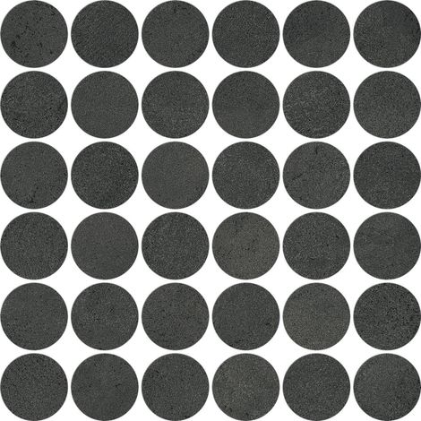 Mosaïque effet Béton Gris Charbon 5,2 cm Rond 32x32x0,9 cm Mat Stavira - Sol et mur intérieur (vendu par carton de 0,6144 m²) - RO'MA CARRELAGE