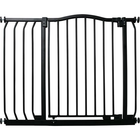 Bettacare Curved Top Dog Gate, 98cm -107cm, Matt Black, Pressure Fit Pet Gate for Dog and Puppy, Pet and Dog Barrier