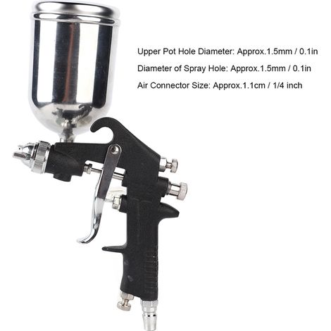 Pistolet à peinture pneumatique, pistolet à peinture Black Diamond Matte F-75-G, buse supérieure de 1,5 mm. (1/5)