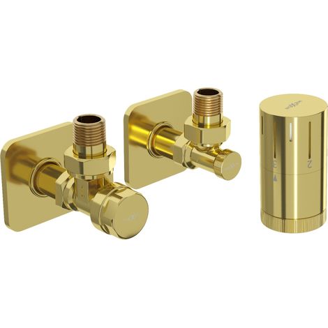 Mexen G05 ensemble thermostatique angulaire avec rosace S, doré - W901-958-909-50 (1/2)
