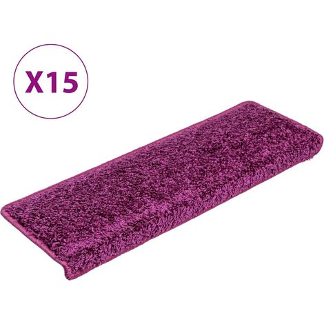 Maison Exclusive - Tappetini per scale 15 pz 65x21x4 cm Viola Bordo rettangolare (1/5)