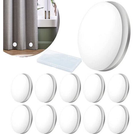 Lot de 10 poids de rideau magnétique pour rideau de salle de bain poids de nappe poids de rideau de douche pendentif magnétique coupe vent, blanc (1/5)