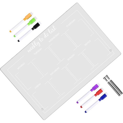 Tableau D'écriture Tableau Blanc de Table Multifonction Effaçable à Sec en Acrylique Stylo Inclus pour Planification Quotidienne pour Rappels et Organisation (1/5)