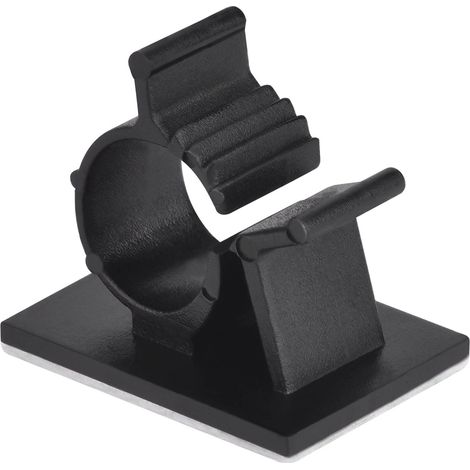 Elfcam Verstellbare selbstklebende Kabelclips – Zur Glasfaserkabel-Organisation & Kabelführung – Für Zuhause & Büro – Schwarz, 60er-Pack