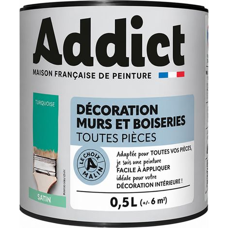 Pittura per muri e legno satinata ADDICT 0,5L turchese
