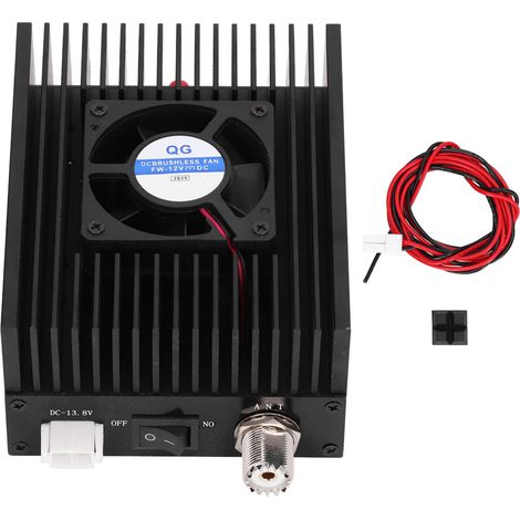GARRYFIZH Amplificateur RF UHF 80W DMR 400‑470MHz, pour radio, avec voyant
