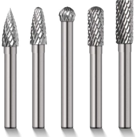 5 Mèches/Fraises de 8 mm en carbure de tungstène rotatif Tige cylindrique en Meule à matrice 6 mm Tige de mèches BI044 (1/5)