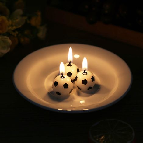 6 Pièces Bougies Gâteau Anniversaire Football Décorations Mignons pour Enfants Fête