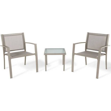 C SET 3 PZ SALOTTO HAVANA ACCIAIO TAUPE/MARRONE