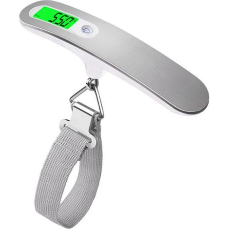 Gray Portable Electronic Luggage Scale, Digital, Maximum Weight: 50kg/110lbs, Suitable for Travel, Shopping (1/3)