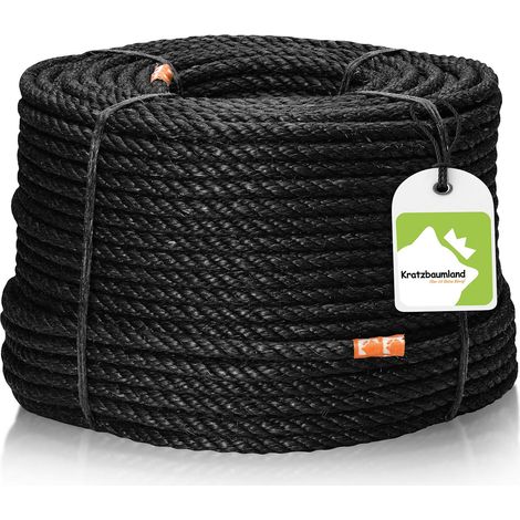 Corde en sisal noire 10 mm - Corde en sisal noire pour arbre à chat (différentes longueurs) (20 m) (1/5)