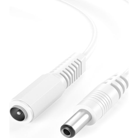 Cable alimentacion DC hembra-macho 5.5 x 2.1 mm 10 M Blanco (1/5)