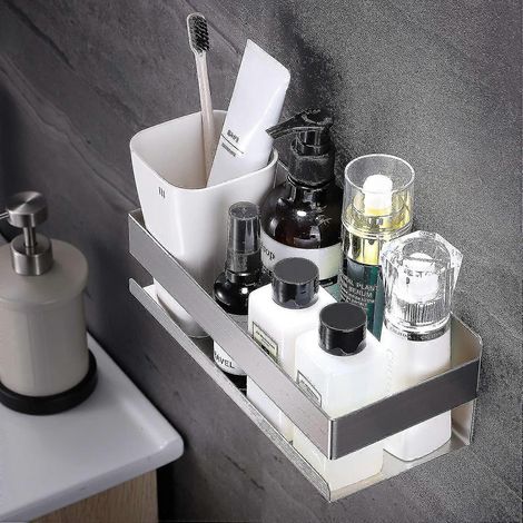 Étagère de toilette murale pour salle de bain, support de rangement pour WC et lavabo, non poreux (1/5)