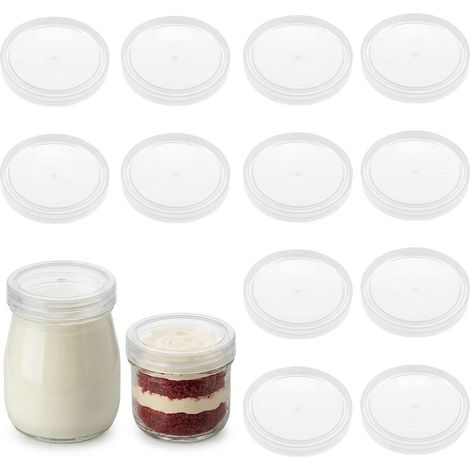 Couvercles pour Pots de Yaourt 75mm Couvercle en PE Matériau Réutilisable et Transparent pour Conservation Fraîcheur et Yaourtière Maison (1/5)