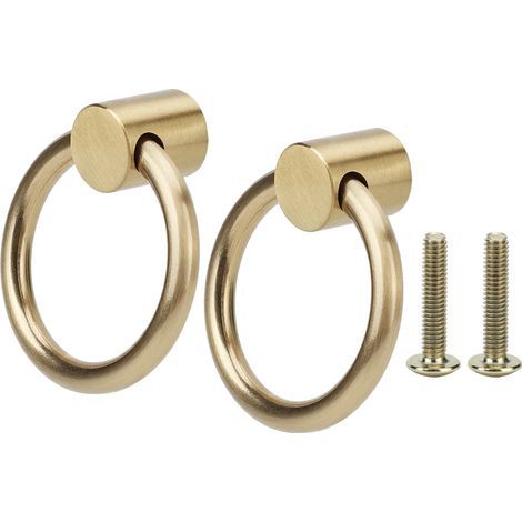 2-teiliger Vintage-Schubladengriff aus Messing für Möbel, Schränke oder Küche, dekorativer Türring (1/5)