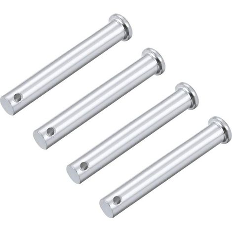 Trou Unique Chape Broches 10mm x 70mm Tête Plate Tête Zingage Solide Acier Axe Charnière 4Pcs (1/3)