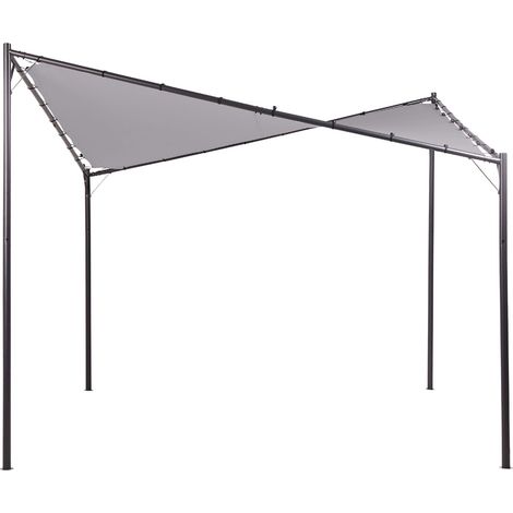 Pavillon AVENTINE Metall 300 cm 300 cm Grau
