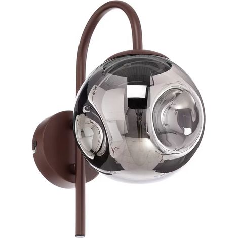 [NEUWERTIG] B-Ware Lindby Wandleuchte Valentina LED Lampe dimmbar rauchgrau rund 15x28,6cm (1/2)
