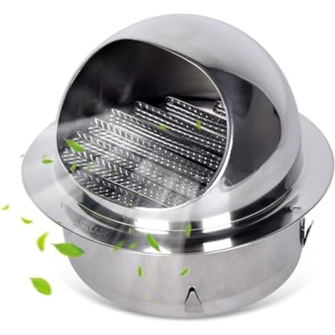 Grille de ventilation 110 mm à mailles fines, couvercle de grille de ventilation rond en acier inoxydable étanche à la pluie avec sortie de ventilation et grille épaisse pour système d'air frais (1/5)