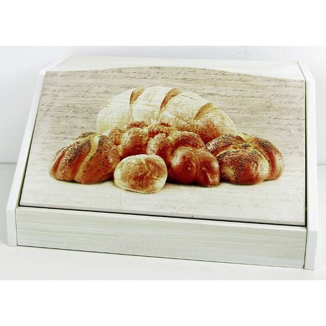 Lupia Portapane in legno Shabby PANE, Contenitore Pane Cucina 40x20x30 cm (1/3)