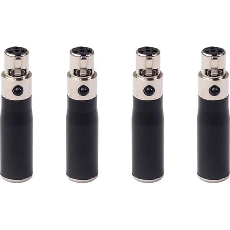 Adaptateur audio XLR Mini 3 broches mâle vers 4 broches femelle (4 connecteurs) - Convertisseur de signal haute fidélité pour microphones (1/5)