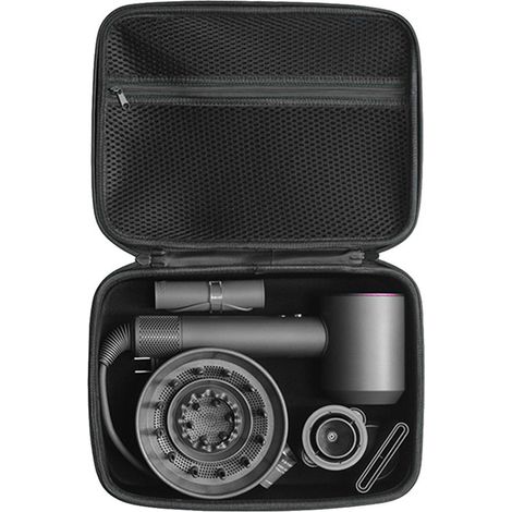 Sac de rangement remplacement pour sèche-cheveux Supersonic HD03, étui de transport portable anti-choc en EVA noir 28x21x12cm, sac de voyage rigide pour sèche-cheveux (1/5)
