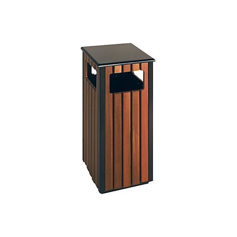 Colector de residuos para exteriores con aspecto de madera 