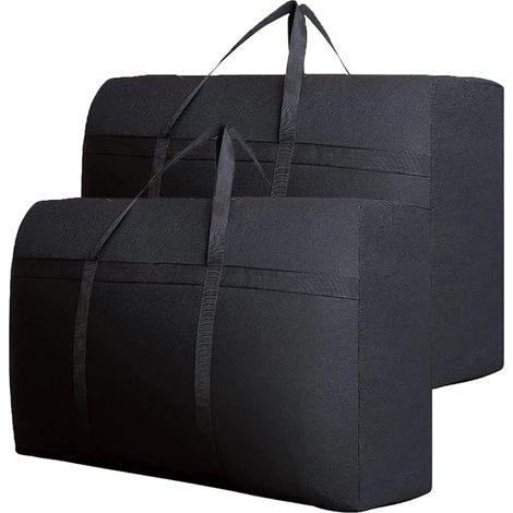 Set di 2 grandi sacchi portaoggetti da 105 litri, impermeabili e resistenti, ideali per biancheria da letto, piumoni, cuscini, biancheria, vestiti o traslochi (75 x 50 x 27 cm)
