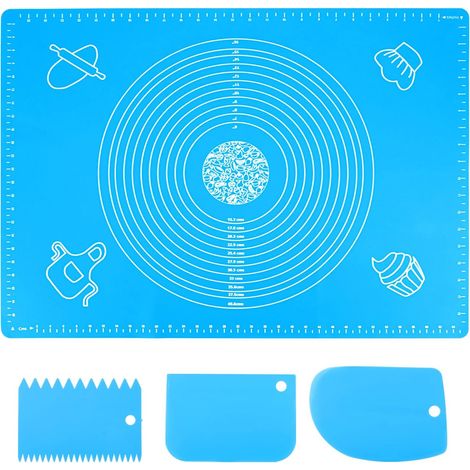 70x50cm Tapis de Patisserie en Silicone, Anti-adhésif Réutilisable Tapis de Cuisson avec Mesure Antidérapant Baking Mat pour Fondant Tartes Pizza pâte, Tapis de Pâte à Rouler Tapis de Comptoir (1/5)