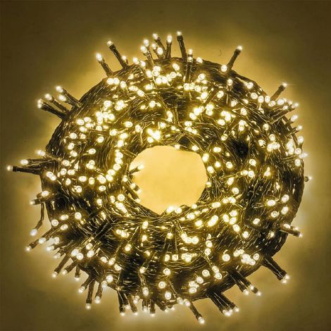 Catena 720 Lucciole LED 41m Bianco Caldo Controller 8 Giochi Luce Esterno o interno per l' Albero di Natale siepi porticati giardino luminarie Cavo Verde IP44 Decorazioni Luminose risparmio energetico (1/5)