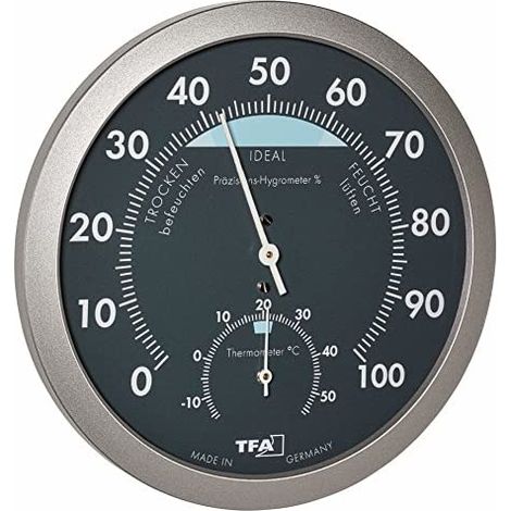 TFA-Dostmann 45.2043.51 Termohigrómetro Antracita Plata
