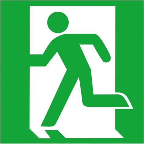 SafetyMarking Fluchtwegschild Folie B150xH150 mm Notausgang links langnachleuchtend (1/4)