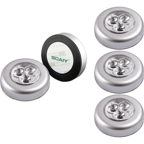 Lampe LED Autocollante - Éclairage de Nuit pour Placard Armoire Étagère Entrée Cuisine Couloir - Lot de 5 (1/5)