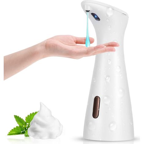 Distributeur de savon automatique blanc 200 ml - Électrique sans contact - Capteur infrarouge - IPX7 étanche - Pour lavabo, cuisine, salle de bain (1/5)