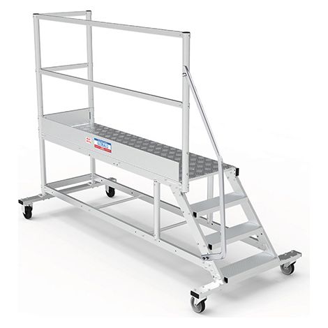 Mobile Plattform mit Geländer links und hinten - Maximale Arbeitshöhe 2.60m - PTF203G (1/5)