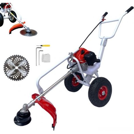 Decespugliatore a Scoppio 63CC 2HP 2 Tempi con Ruote a Carrozzella Carrellato (1/5)