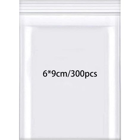Sachet Plastique Transparent Refermables Petit Sac de Scellé Rangement Épaissir 160μm 300pcs 6cmx9cm Pochon Plastique pour Classification Petits Articles Bonbons Pièces Jouets Vitamines (1/5)