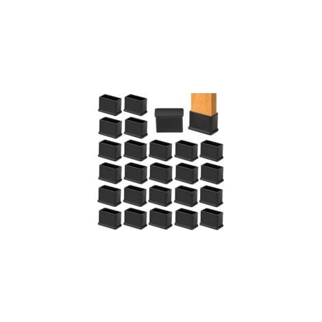 Lot de 24 embouts rectangulaires en caoutchouc PVC – Réduction du bruit – Protection contre rayures et rouille – 15 x 30 mm (1/5)