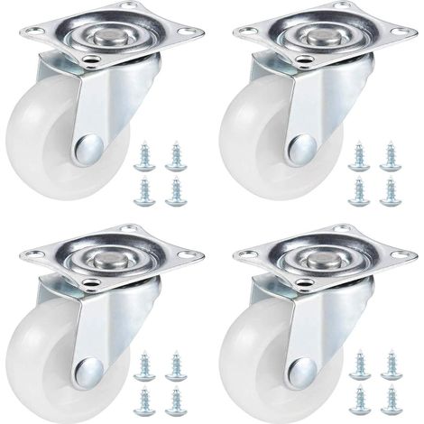 CCYKXA 4 Stück Schwerlast-Möbelrollen, 40 mm, Möbelrollen, Schwerlastrolle, Mini-Lenkrollen mit Kugellager und 16 Schrauben (1/5)